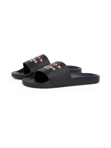 Férfi papucs Tommy Hilfiger Flags Pool Slide black. Méret: 40 EU fekete