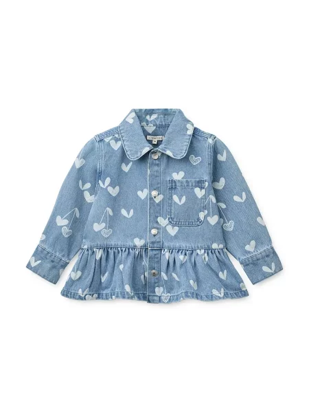 Liewood Detská rifľová bunda Kenza Printed Denim Overshirt modrá