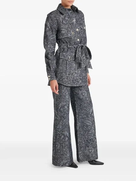 Gėlėtas raštuotas džinsinė striukė Temperley London juoda