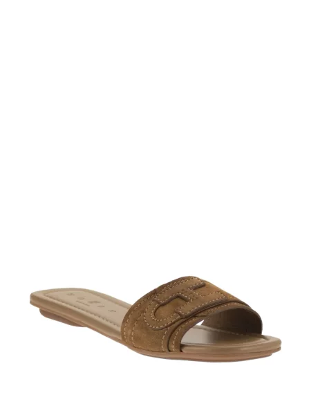 Papuci tip mules Hogan din piele de căprioară fără toc maro
