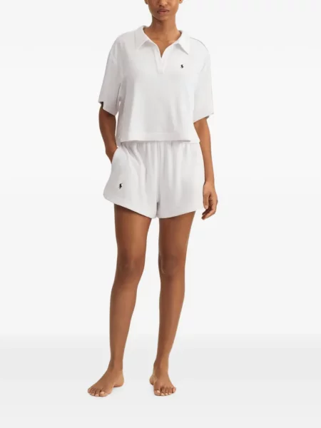 Costum de baie Polo Ralph Lauren în carouri cu decolteu în V galben