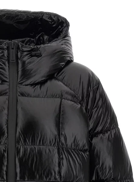 Geacă cu puf Dsquared2 cu glugă negru