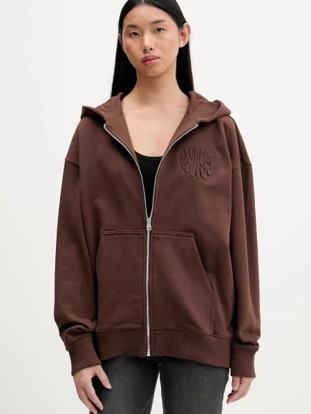 Hugo Blue hanorac de maro cu glugă cu imprimeu albastru