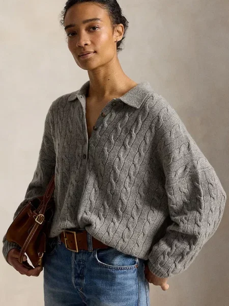 Polo Ralph Lauren sveter dámsky vlnený sivá