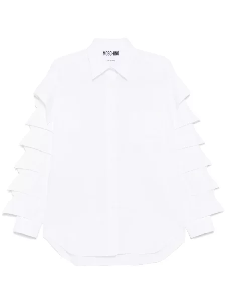 Cămașă Moschino cu mâneci lungi lungă alb