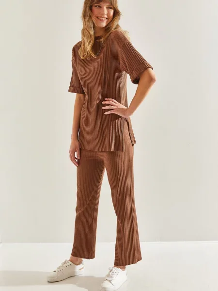 Bianco Lucci Ribbed Camisole Bottom Top Set