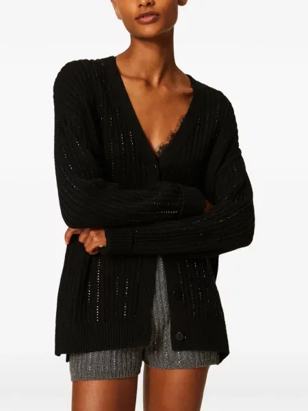 Cardigan Twinset de lână negru
