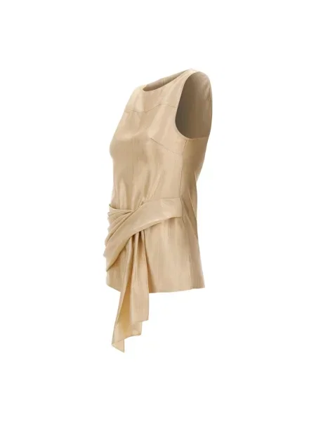 Top Loulou De Saison drapowany beżowy