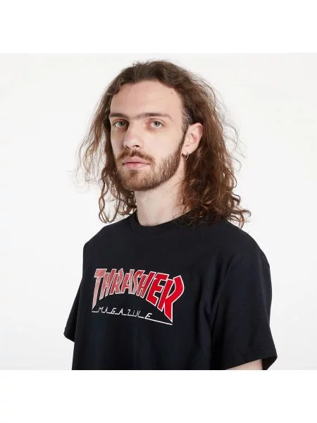 Tricou Thrasher Outlined T-shirt Black M negru