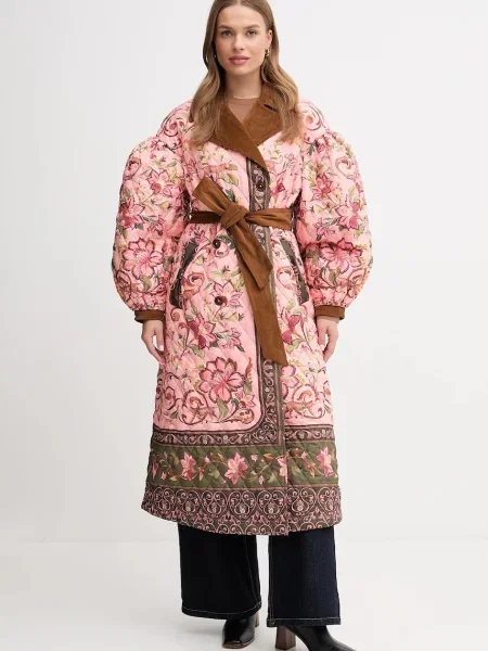 Barbour płaszcz x Farm Rio różowy