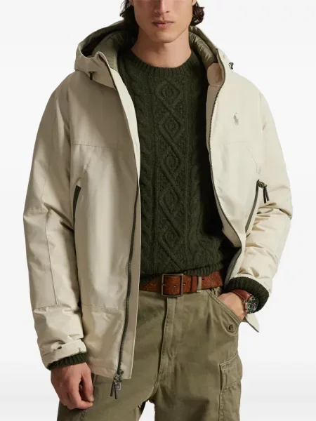 Ριγέ polo Polo Ralph Lauren με κουκούλα με αυτόγραφο λευκό