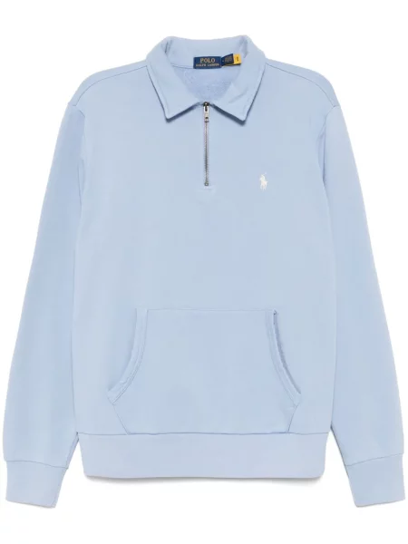 Polo Polo Ralph Lauren cu broderie de lână în carouri albastru