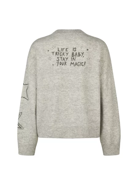 Sweter Lecomte wełniany szary