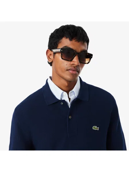 Lacoste Dziana Koszulka Polo Z Długim Rękawem I Krój Classic Fit granatowa