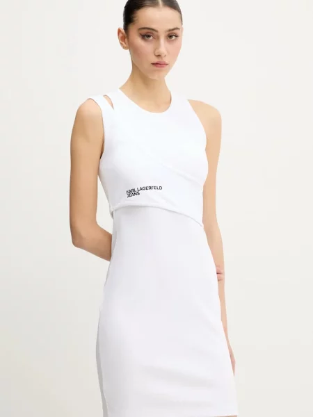 Karl Lagerfeld Jeans rochie mini mulata alb