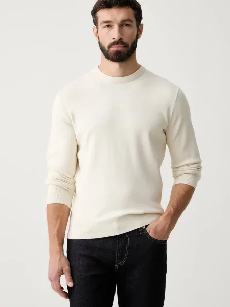 Guess pulover pentru bărbați cu vâscoză MASON bej