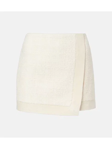 Fustă Balmain din tweed alb