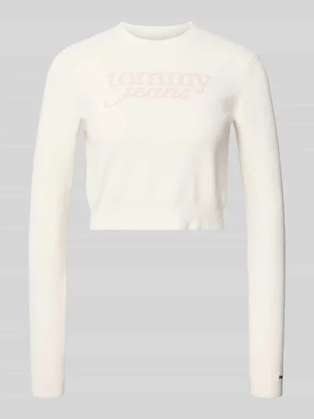 Sweter o kroju regular fit z wyhaftowanym logo Tommy Jeans biały