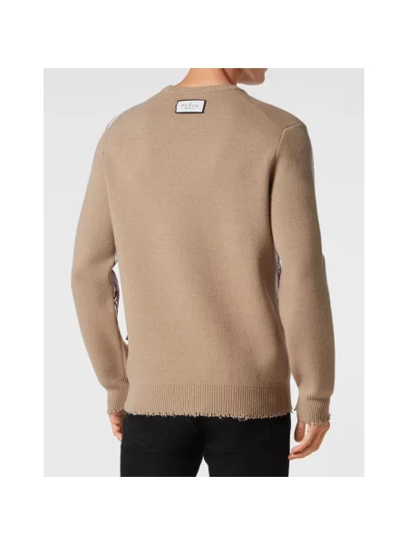 Sweter Philipp Plein wełniany beżowy