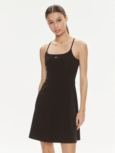 Tommy Jeans Rochie de vară Essential negru