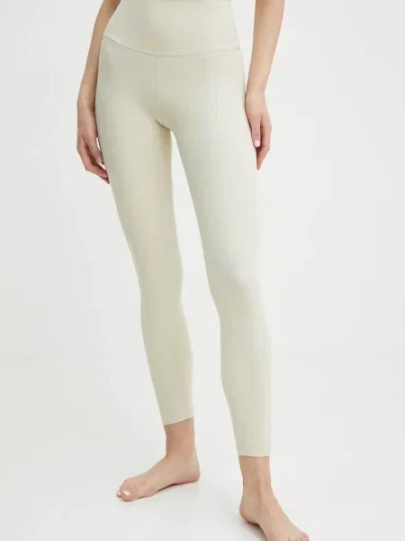 Legginsy do jogi JOYINME Unity Ribbed buttercream beżowe