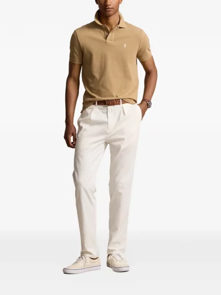 Tricou polo Polo Ralph Lauren cu glugă cu blană cu broderie roșu