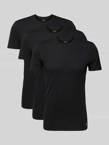 T-shirt z wyhaftowanym logo w zestawie 3 szt. Polo Ralph Lauren czarna