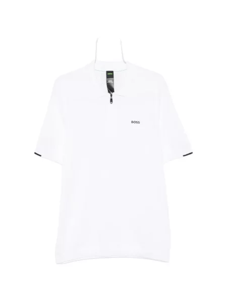 Tricou polo Boss cu imagine alb
