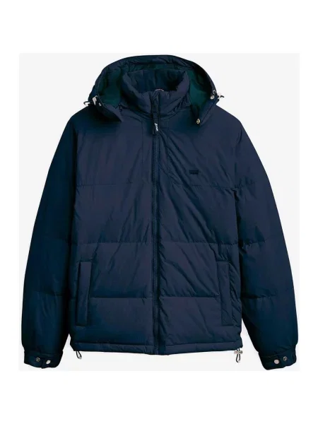 Kurtka z kapturem Levi's Rockridge Short Puffer ciemnoniebieska M niebieska