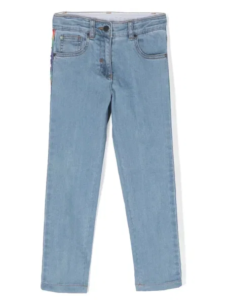 Jeansy straight leg dziecięce Stella Mccartney niebieskie