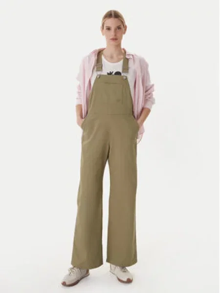 Roxy Kelnės su petnešomis Trail Blazer Wide Leg žalia