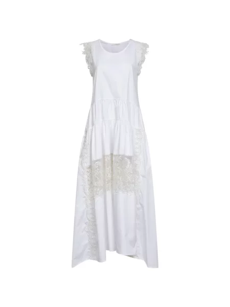 Rochie maxi Maurizio din dantelă alb