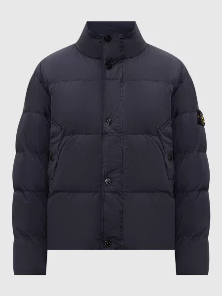 Пуховик з патчем логотипа Stone Island синій