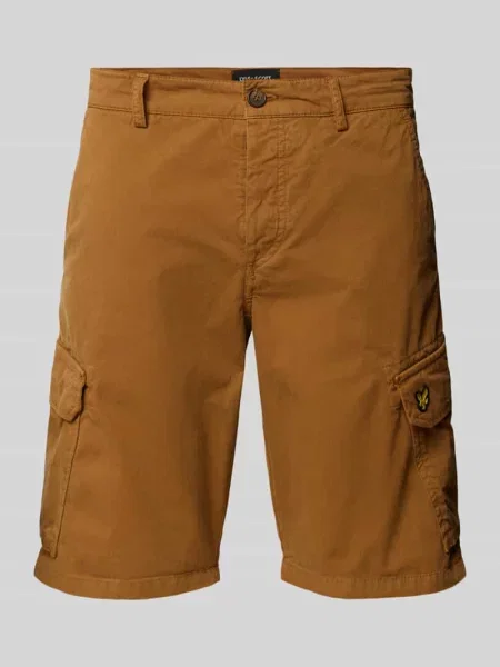 Szorty cargo o kroju regular fit z wyhaftowanym logo model ‘WEMBLEY’ Lyle & Scott beżowe