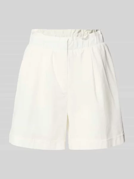Bermudy o kroju regular fit z mieszanki bawełny i lnu model SELMA' Vero Moda białe
