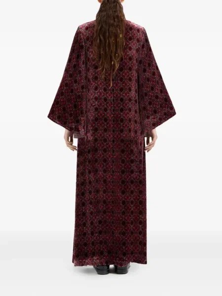 Rochie maxi Pierre-louis Mascia cu imprimeu geometric de costum roșu