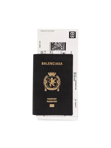 Długi portfel Balenciaga skórzany czarny