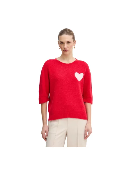 Sweter Oui z alpaki czerwony