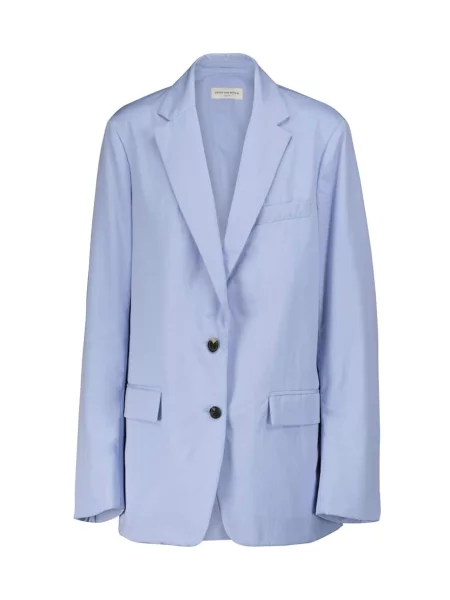 Marynarka Dries Van Noten popelinowa niebieska