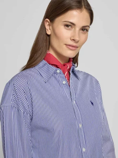 Wielobarwność sukienka koszulowa Polo Ralph Lauren w paski niebieska