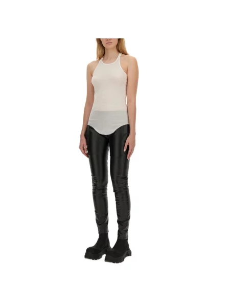 Spodnie Rick Owens skórzane czarne