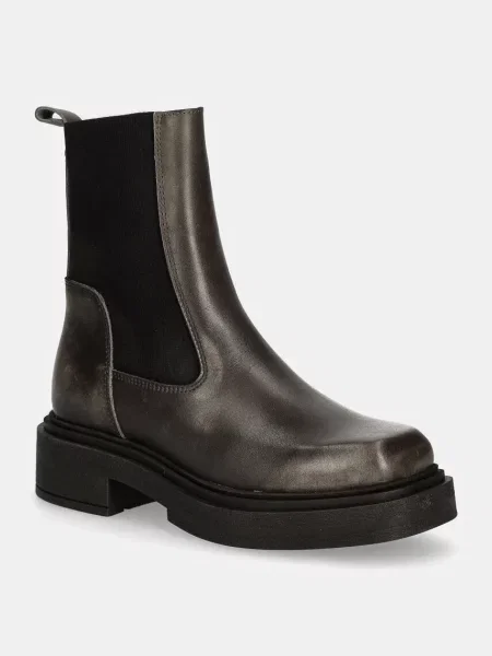 Кожени боти челси Steve Madden Churro с платформа сиво