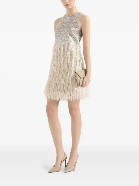 Rochie mini Brunello Cucinelli de mătase de costum mini gri