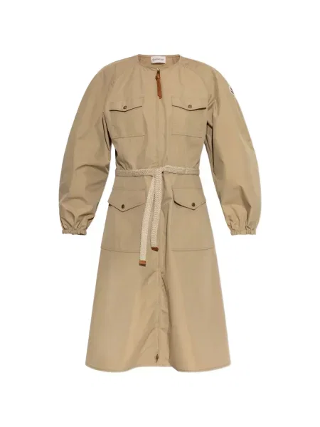 Sukienka midi Moncler plisowana do kolan popelinowa