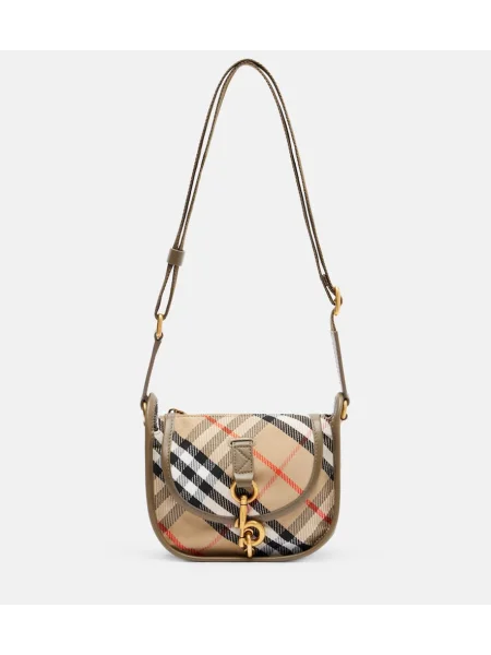 Usnjena usnjena torbica Burberry bež