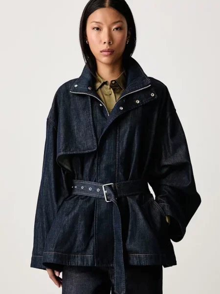 Frame THE DENIM SHORT FIELD TRENCH trenci pentru femei cu lână