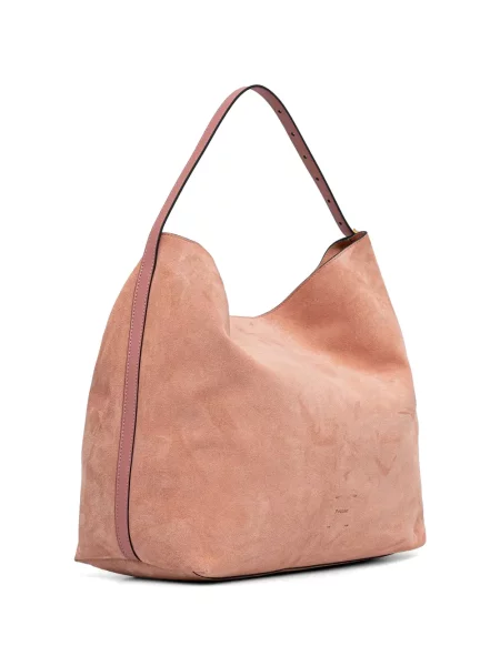 Geantă shopper Pollini din piele de căprioară roz