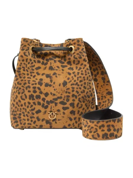 Pinko torebka zamszowa brązowy