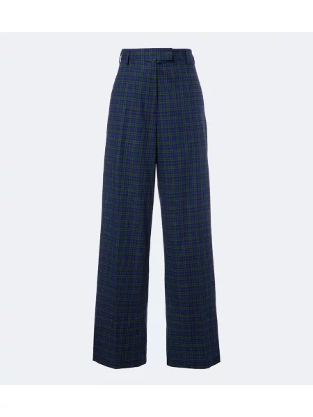 Pantaloni Dries Van Noten în carouri de flanelă