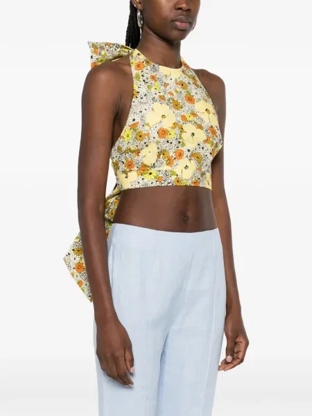 Top Alemais cu model floral galben
